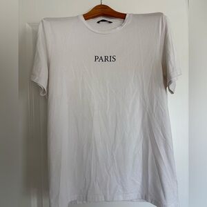 White 'Paris' Short Sleeve Tee